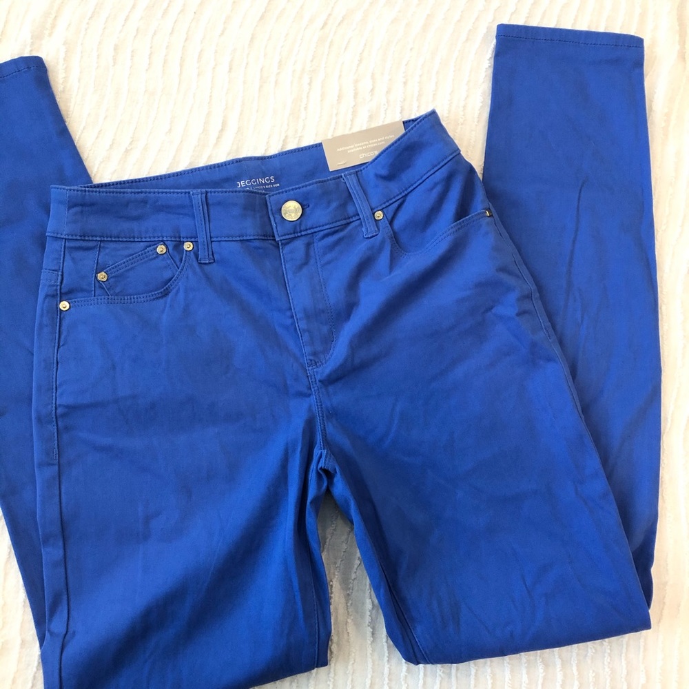 Chicos Blue Stretch Skinny Jean Jeggings Pants 2